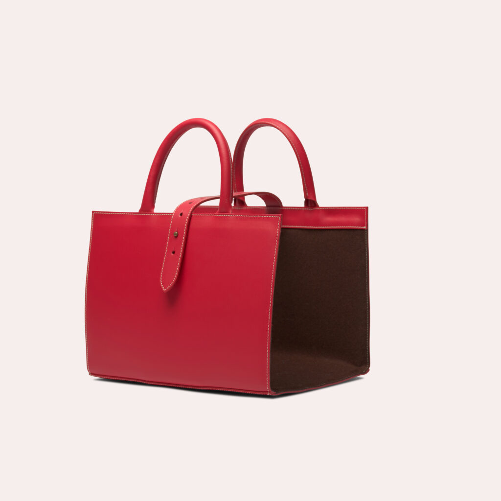 porte-revues en cuir rouge Carmin de Midipy