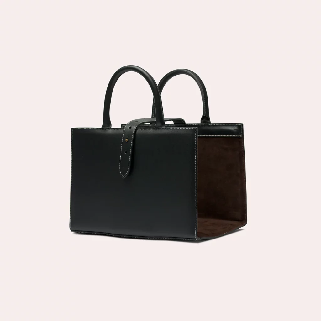 Porte-magazines en cuir noir Ebène de Midipy