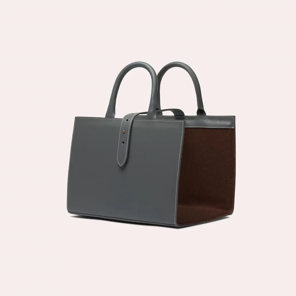 Porte-revues en cuir gris Lourmarin