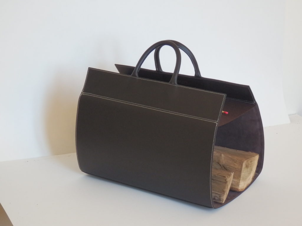 porte-buches en cuir noir ébène de Midipy