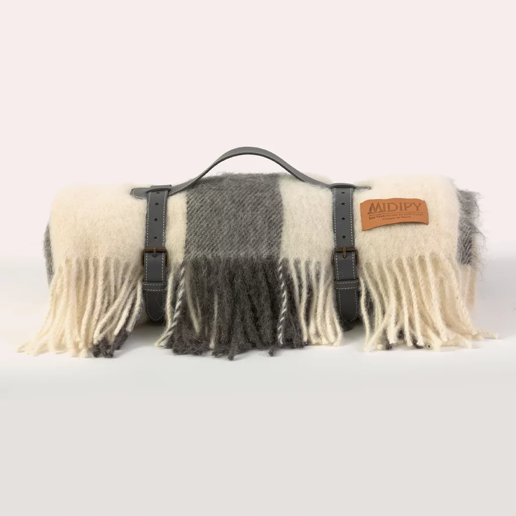 Plaid Tuni Alpaga Sangle grise