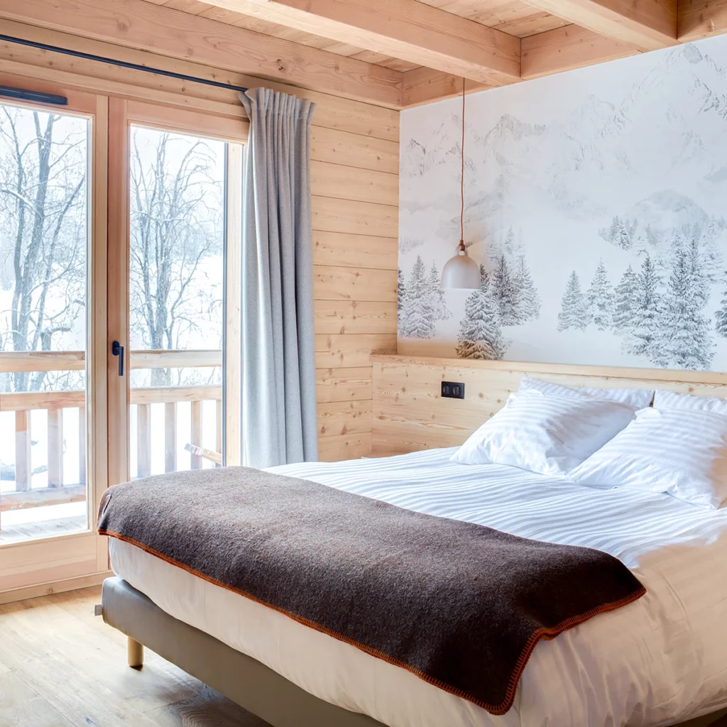 Chalet Chambre Plaid Madrès Chocolat Tangerine
