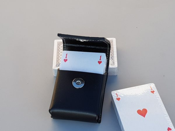 Etui en cuir Noir pour jeu de cartes - MIDIPY