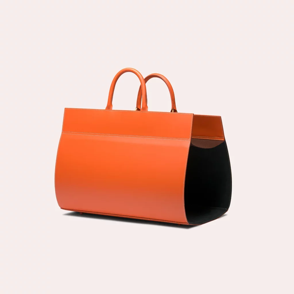 porte-buches en cuir orange Tangerine de Midipy