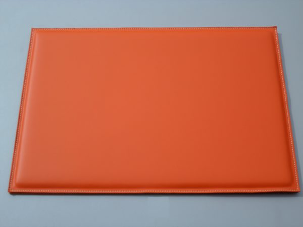 Sous-main en double cuir coloris Orange 50 x 35 cm - MIDIPY