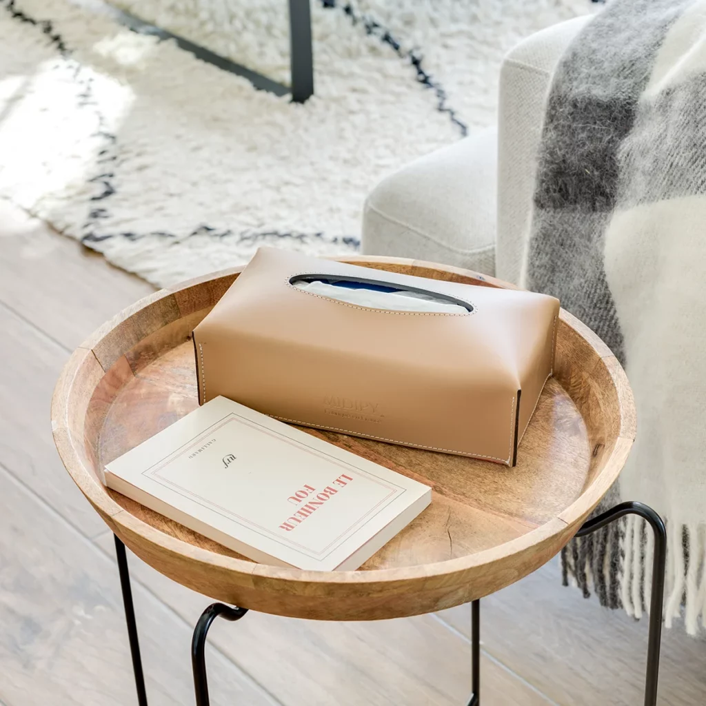 Boite à mouchoirs luxe en cuir