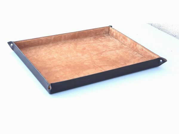LARGE CHOCOLATE LEATHER TRAY MIDIPY