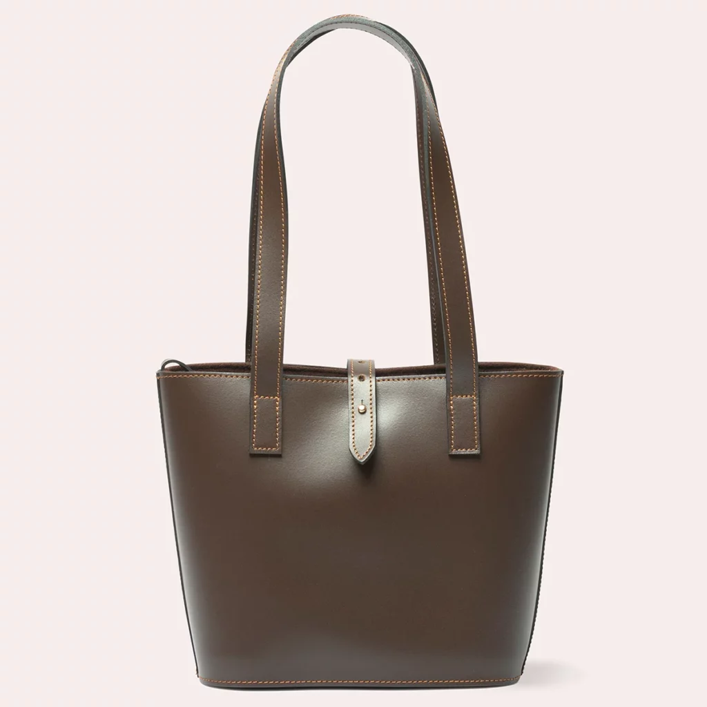 Sac cabas en cuir fait main coloris Chocolat