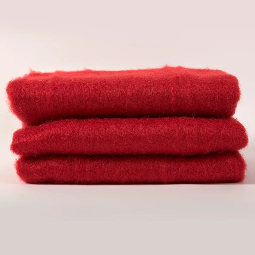 Plaid mohair rouge élégant et chaud – Midipy