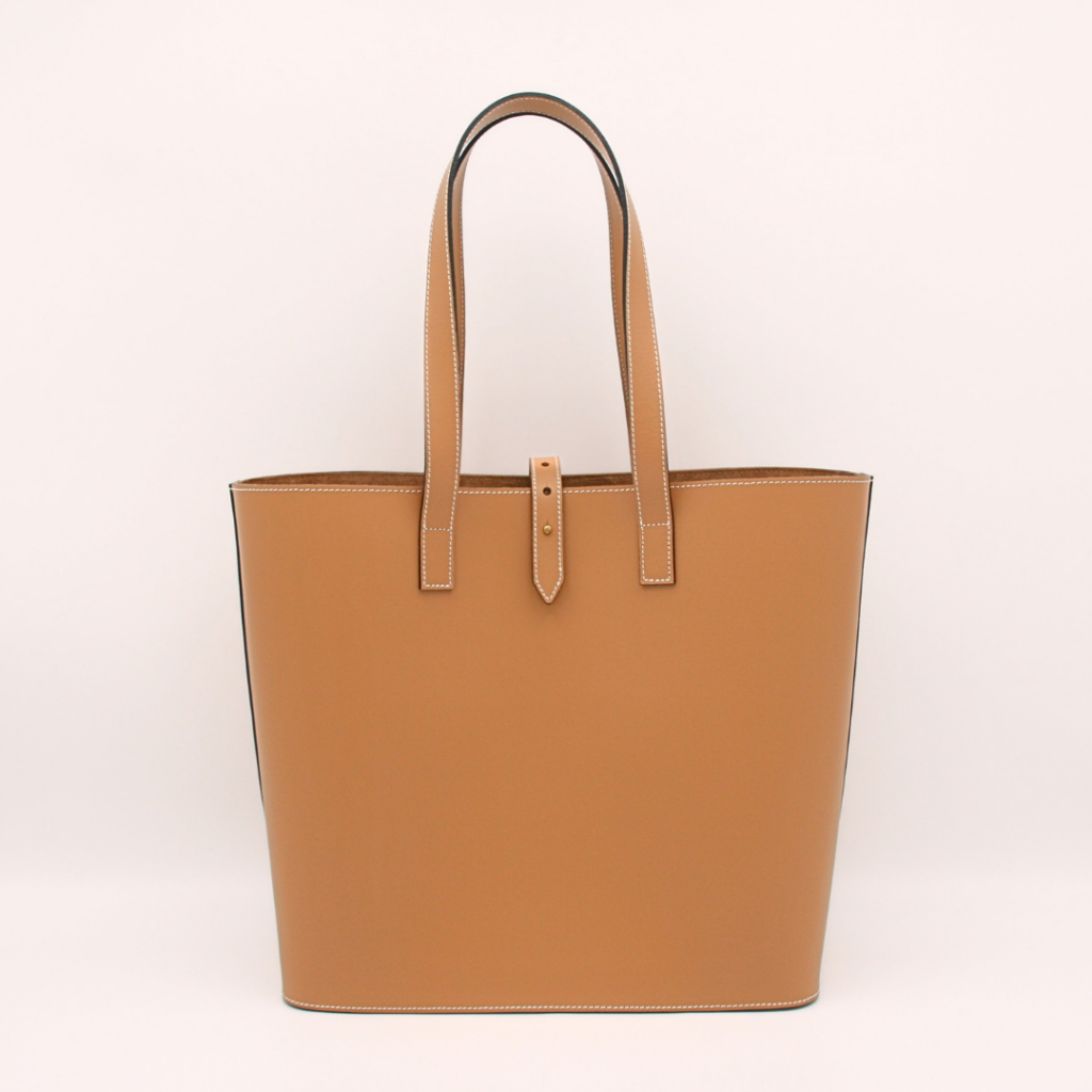 sac cabas en cuir beige camel