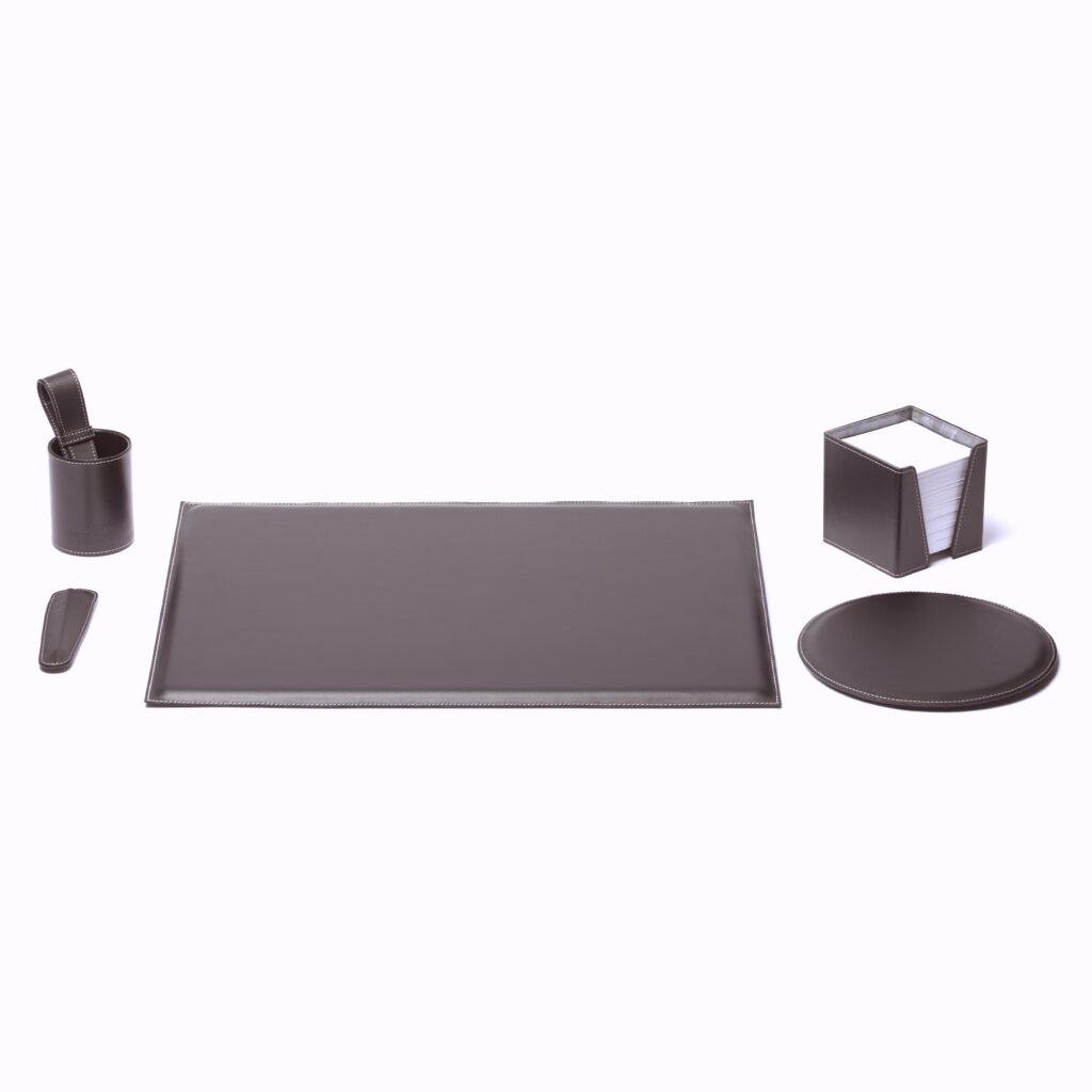 set de bureau haut de gamme en cuir véritable