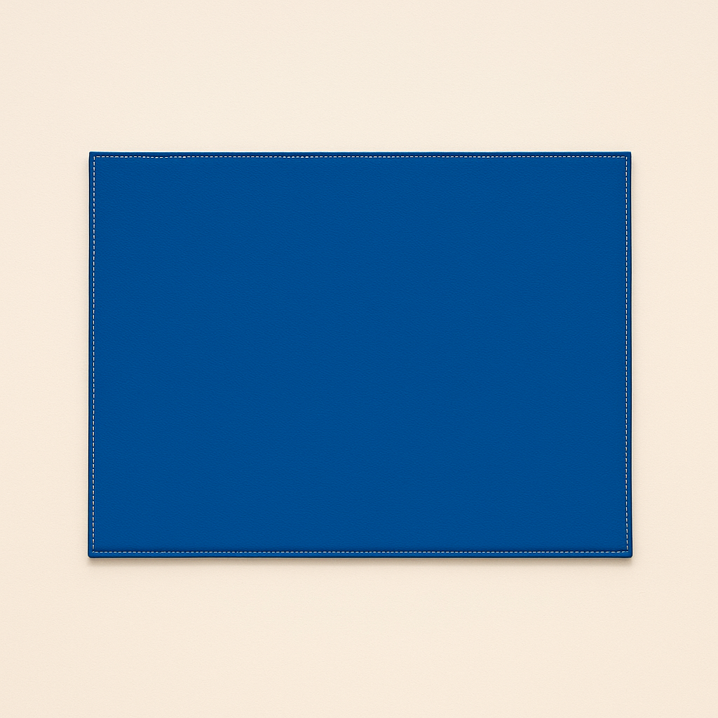 Set de table en cuir bleu roi