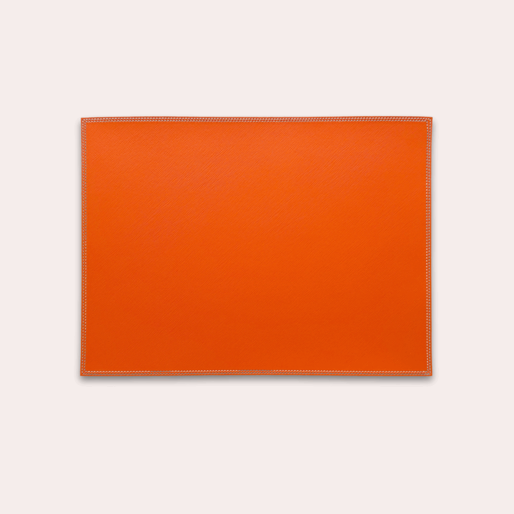 set de table cuir orange