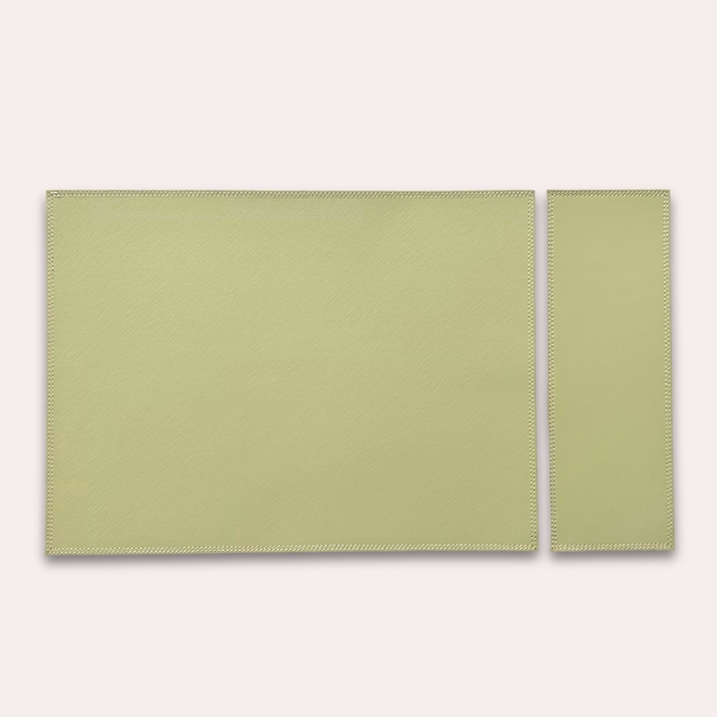 Set de table en cuir vert clair