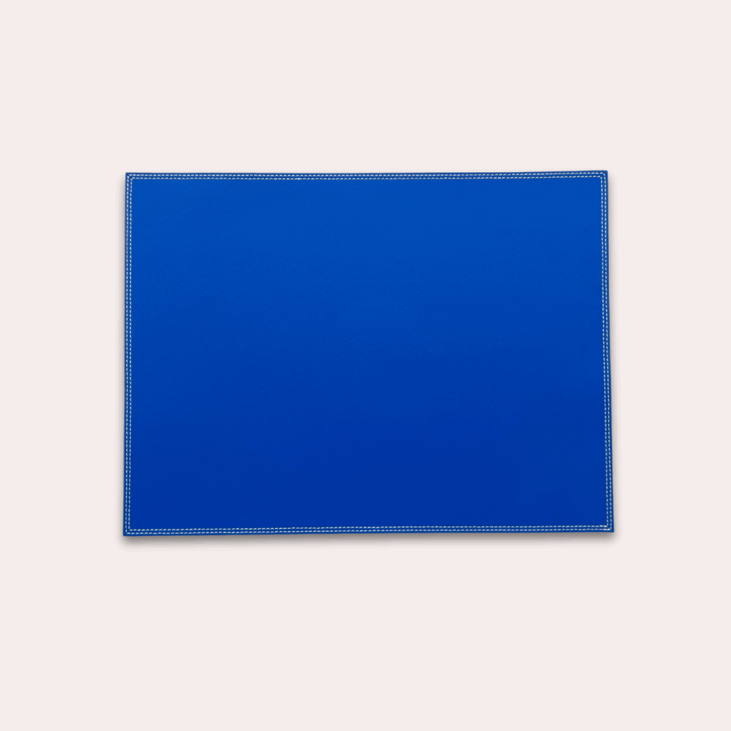 Set de table en cuir bleu roi