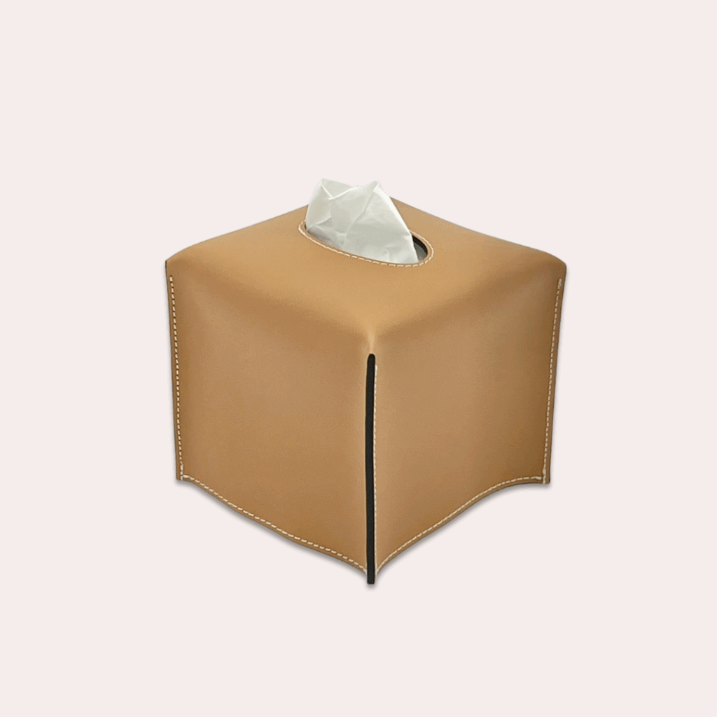 Boite à mouchoirs élégante en cuir
