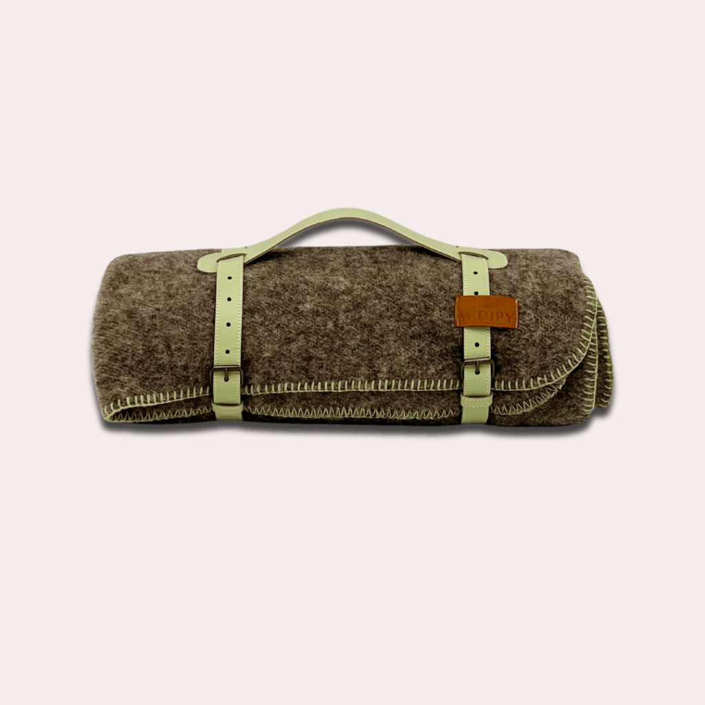Plaid terrasse gris en laine naturelle