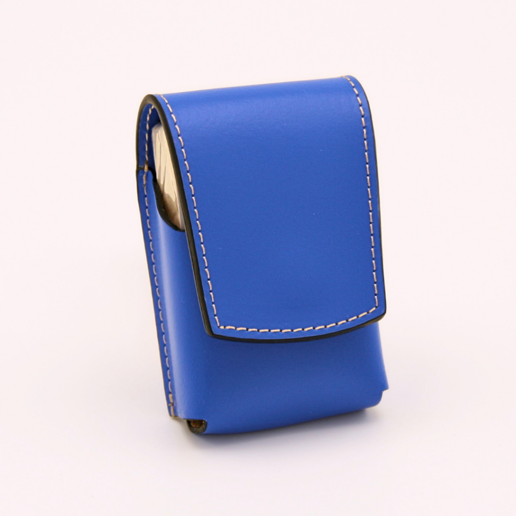 Etui à cartes en cuir bleu