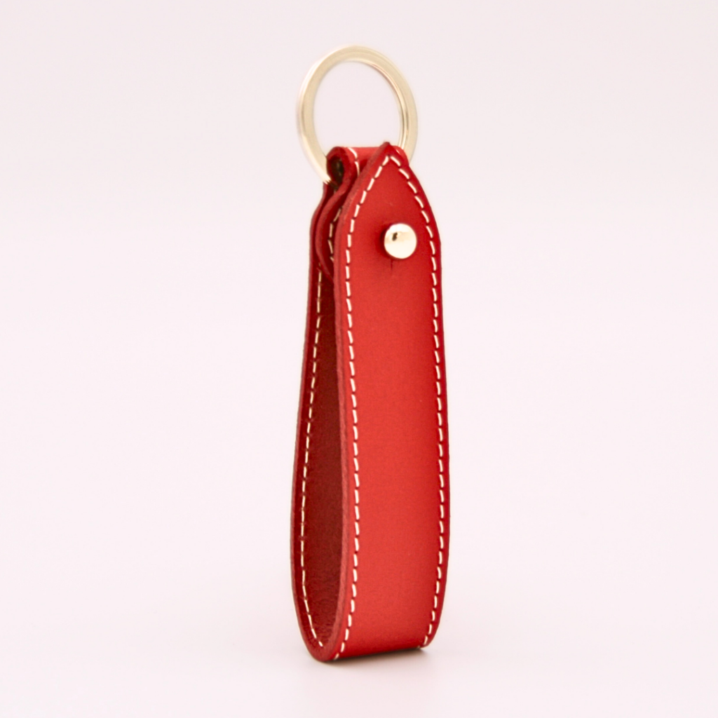 porte clés en cuir rouge