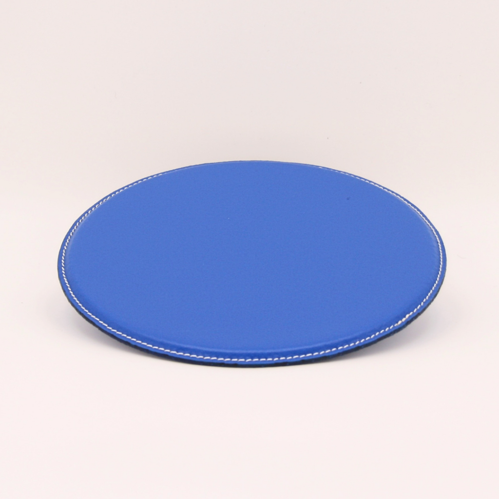 Tapis de souris en cuir bleu Méditerranée