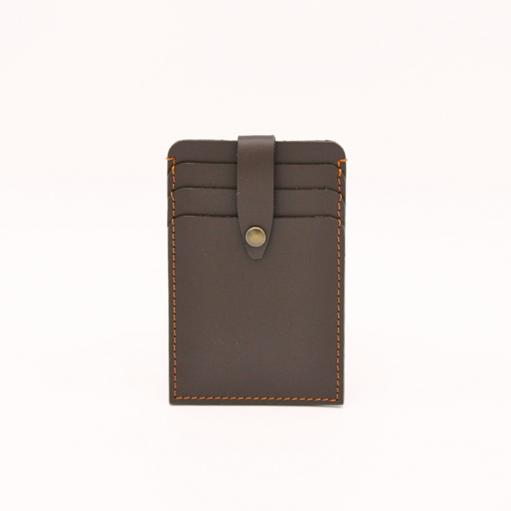 chocolate brown leather cardholder
